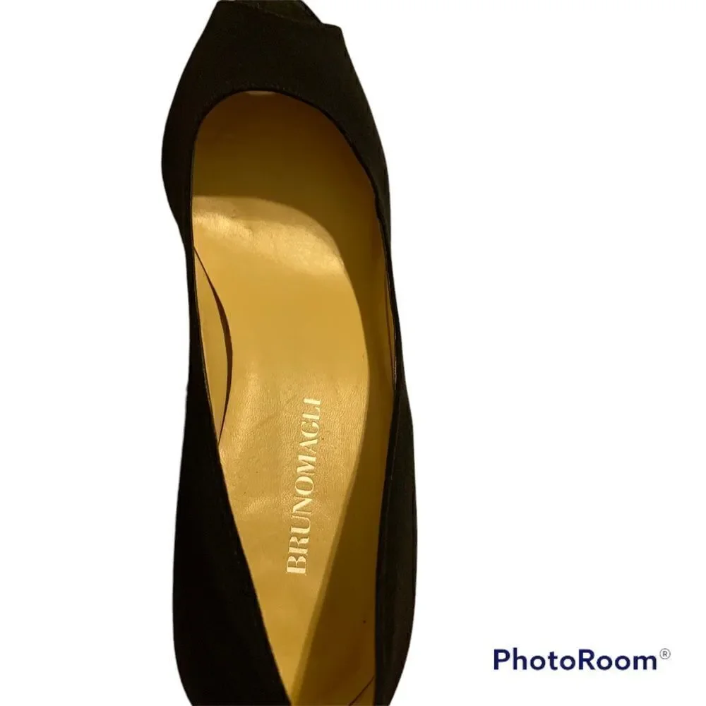 Bruno Magli Black Peep Toe Heels Size 8B